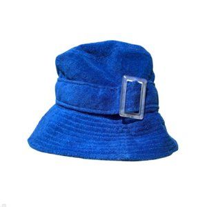 80s VINTAGE-RETRO TERRI CLOTH BUCKET HAT IN BLUE